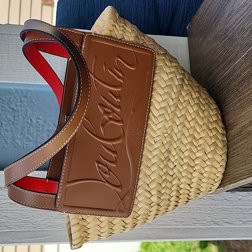 Christian Louboutin Straw Beach Tote Bag